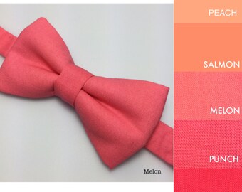 Coral Bowtie. Peach bowtie. Baby boy bowtie