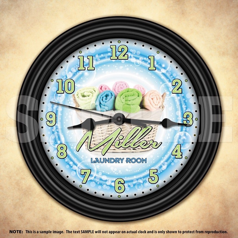 Laundry Room Personalized Wall Clock Laundry Room Decor