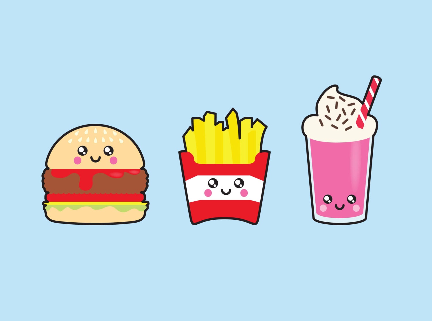 Premium Vector Clipart Kawaii Junk Food Clipart Kawaii