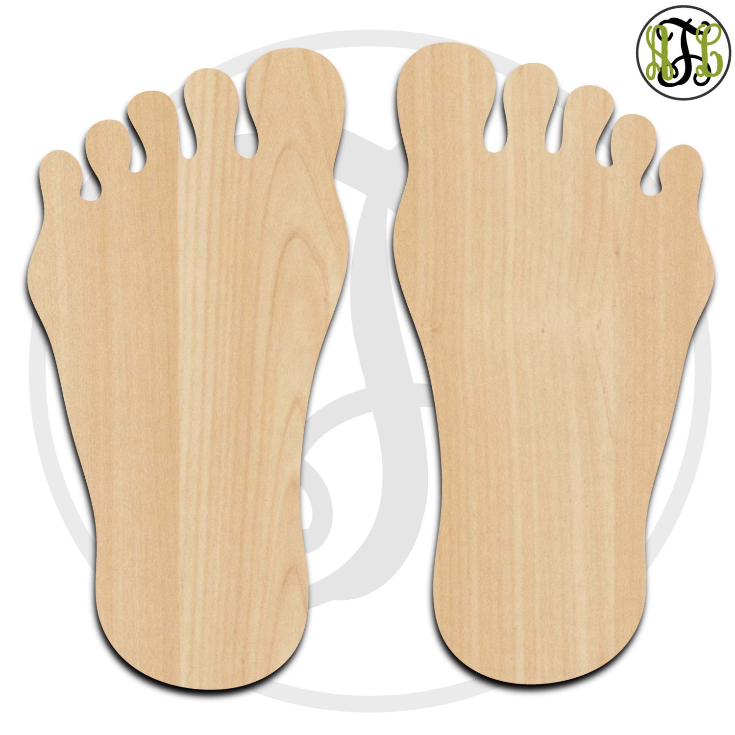 Pair of Feet 300063 2 Feet Cutout, unfinished, wood cutout, wood