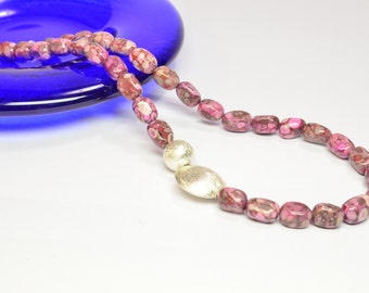 Aolite silver necklace,necklace of stones,collar semi-precious stone round neck,violet stone,Italian jewelry handmade,made in Italy