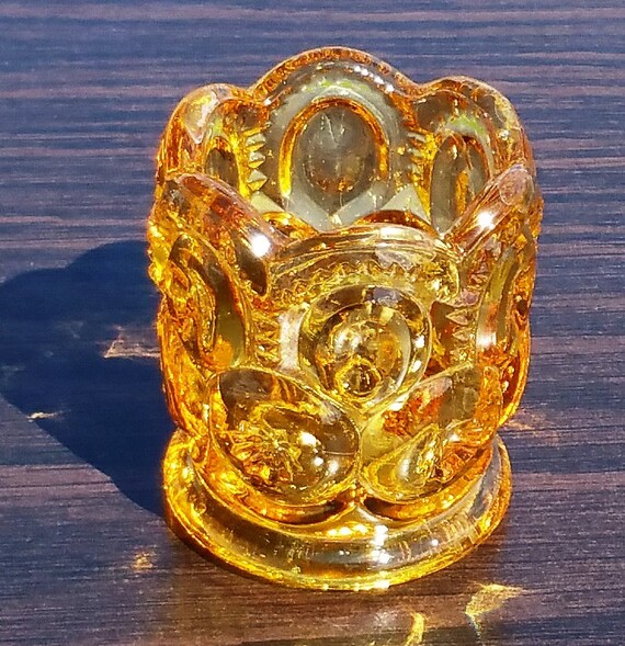 Vintage Amber Pressed Glass Toothpick 2172