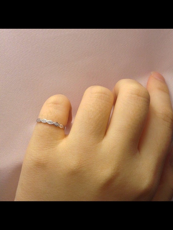 Pinky Ring for Women Thin Pinky Ring Size by StoneandSilverGifts