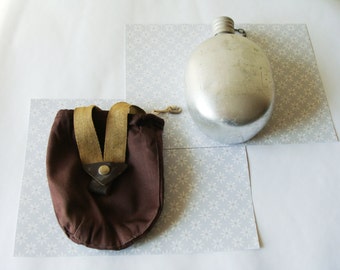 Flask Vintage flask Army flask Military flask Military flask in cover Army water bottle Military water bottle