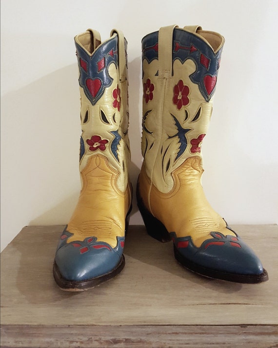 Vintage 1947 GENE AUTRY Style Repro Bluebird Cowboy Boots