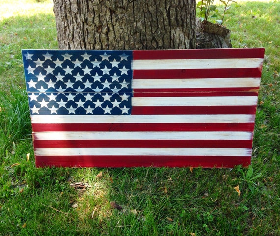 American Flag Sign Wood Flag Sign American by ThisHandPaintedHome