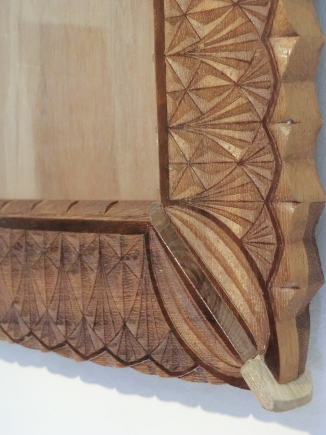 Hand carved decorative wooden picture frame from Woolleywood on Etsy Studio