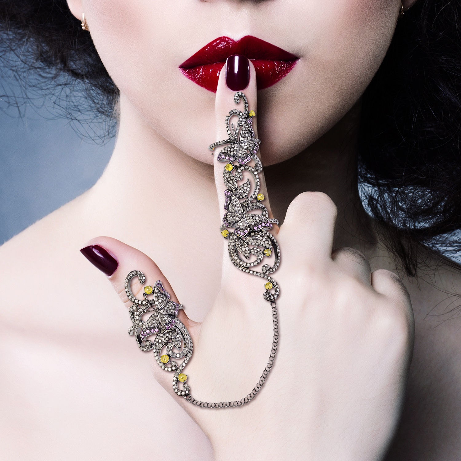 Connector Ring Diamond Jewelry Unique Ring by fashiondiamondjewels