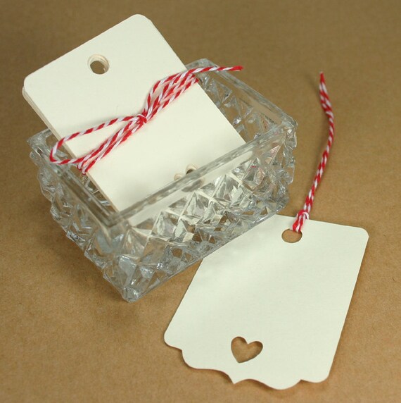 50 Ivory or White Paper Tags Die Cut Tag Gift Tags 50