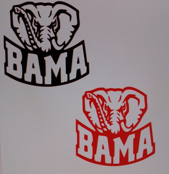 Bama Elephant decal Vinyl Alabama decal by DixielandExpressions