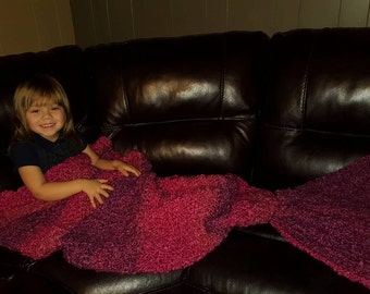 Crocheted Mermaid Tail Blanket, chunky yarn, extra soft, child-adult sizes Mermaid tail blanket