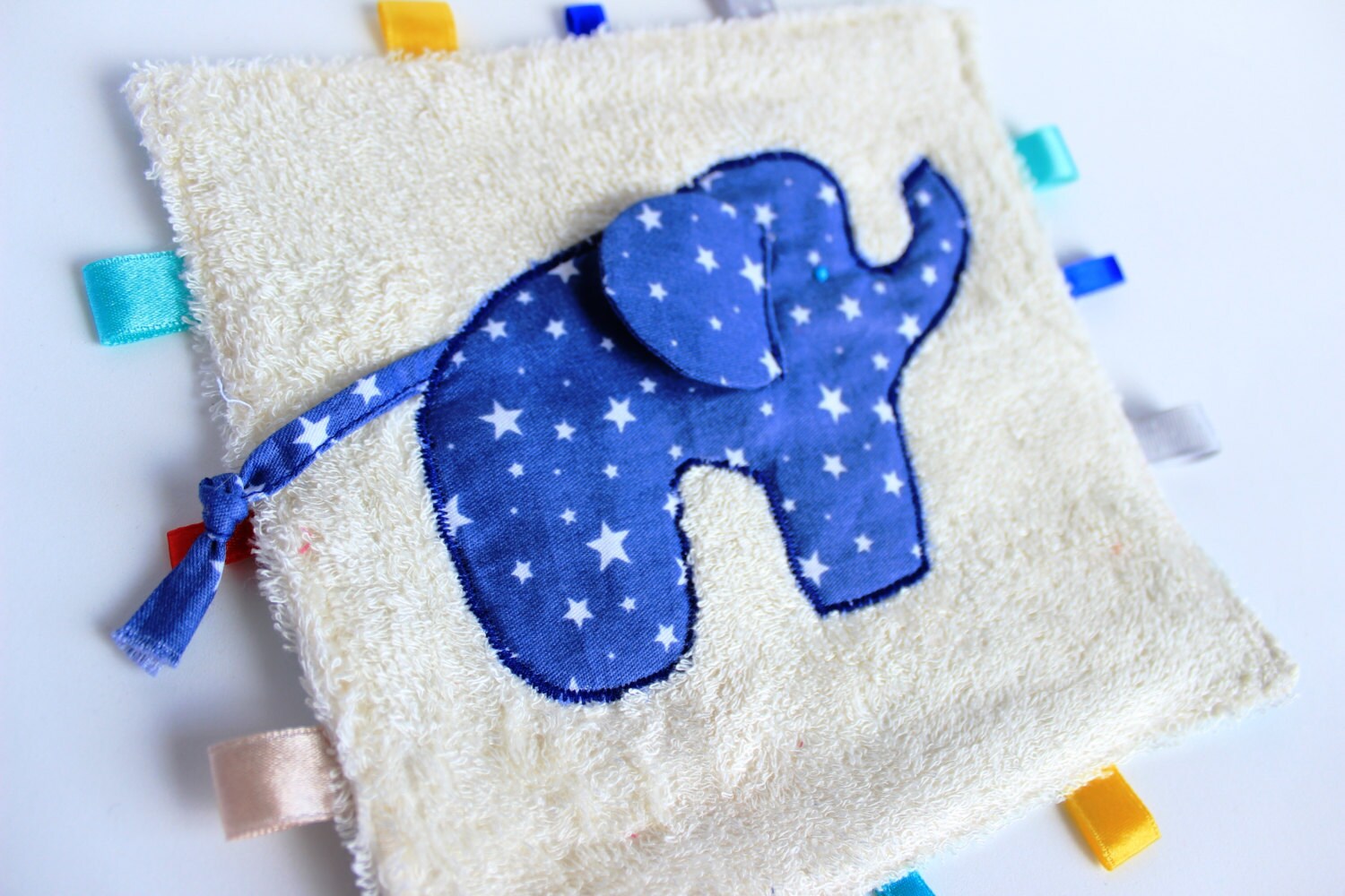 Elephant baby boy gift Elephant taggie Taggie blanket Baby