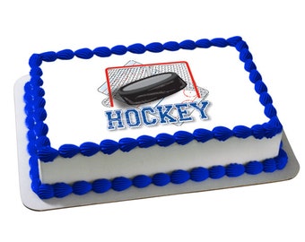 Hockey edible cake topper, hockey edible cake image, hockey party, hockey cake, hockey edible cupcake toppers, hockey birthday, hockey lover