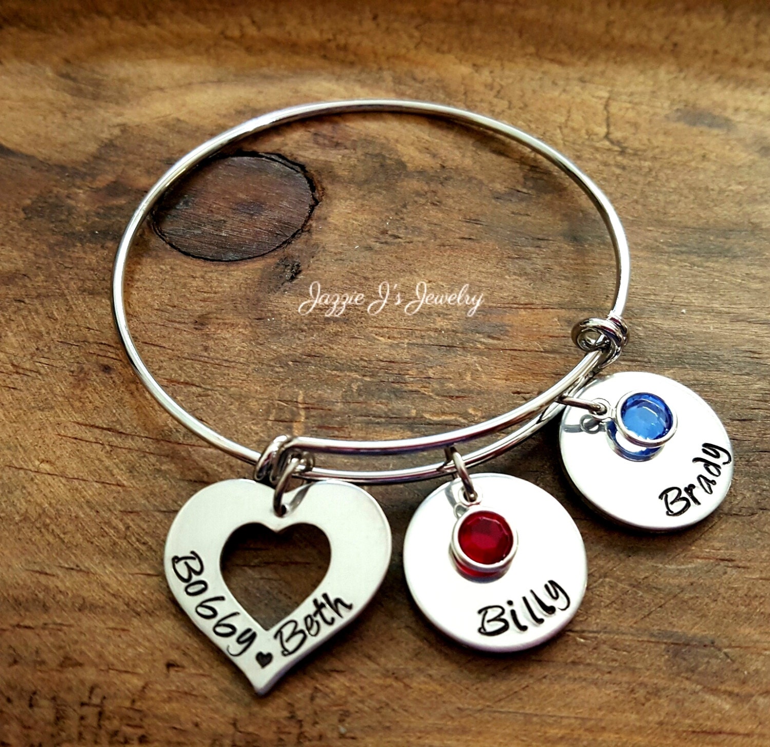 Family Bangle Bracelet Family Name Bracelet Personalized