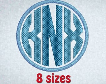 Circle Monogram Embroidery Font Machine Design 26 Letters 1", 1.5", 2", 2.5", 3",3.5", 4", 4.5" INSTANT DOWNLOAD 158