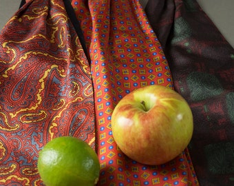 Vintage 40's Gentlemen's Cravats, European design, Silk Men's Ties, Hipster Ties,50's Men's Silk Ties
