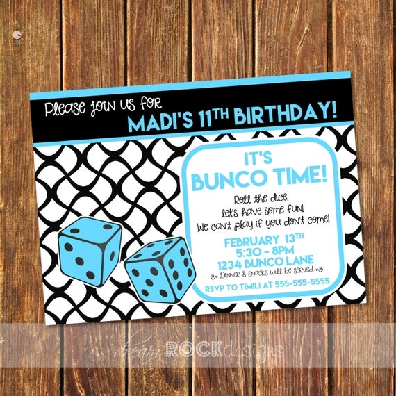 Bunco Birthday Party Invitations 3