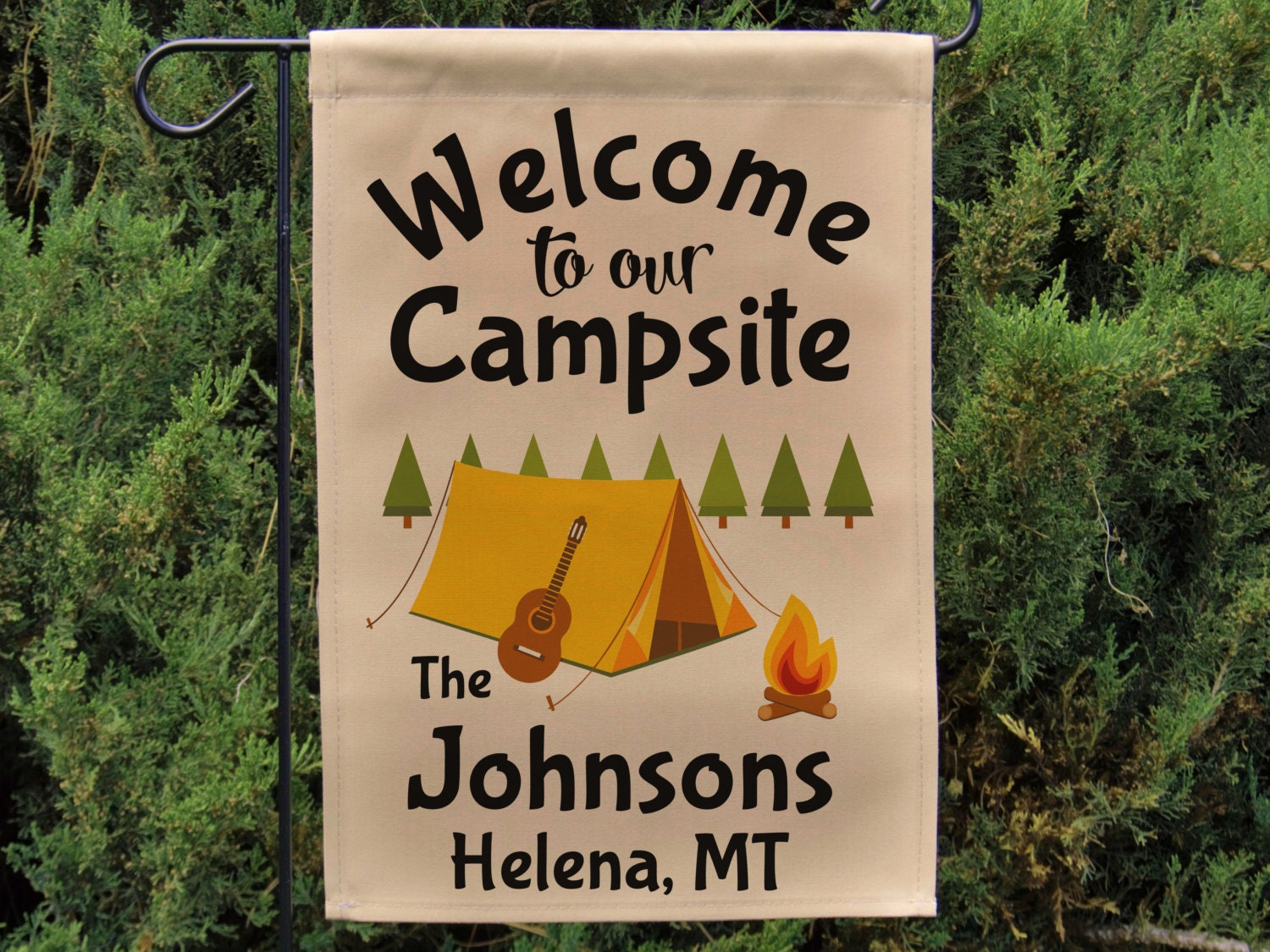 Welcome to our Campsite Personalized Camping Garden Flag or