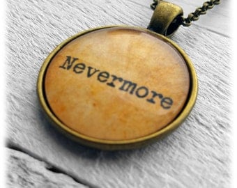 Edgar Allan Poe - Nevermore - Pendant and Necklace.