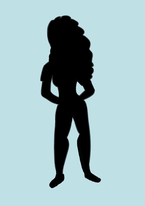 curvy girl Silhouette Digital download by AnimeMangaFantasy