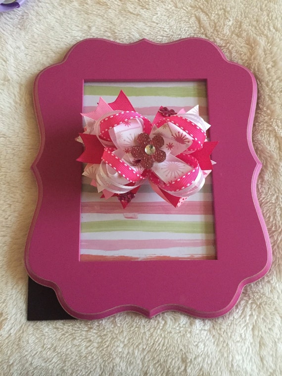 Items similar to Pink Flower Bow on Etsy