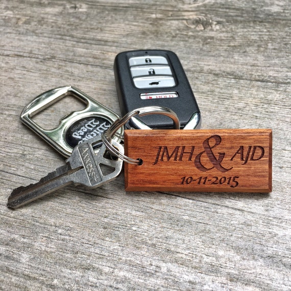 Laser Engraved Wooden Keychain with Initials & by JHWoodworkings