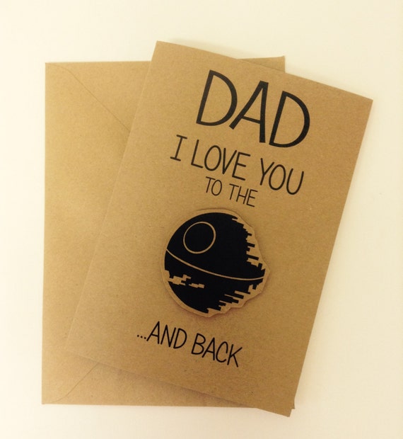 Items similar to Cute Star Wars Inspired 'Death Star ' Father's Day Card on Etsy