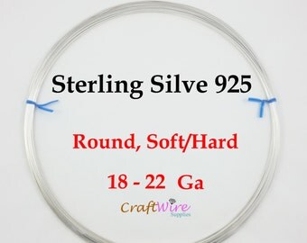925 Sterling Silver Wire, Dead Soft or Half Hard, Round, 18 20 21 22 Gauge, Length Choice, Wholesale, Jewelry Craft 1 5 15 25 Feet, Wrapping