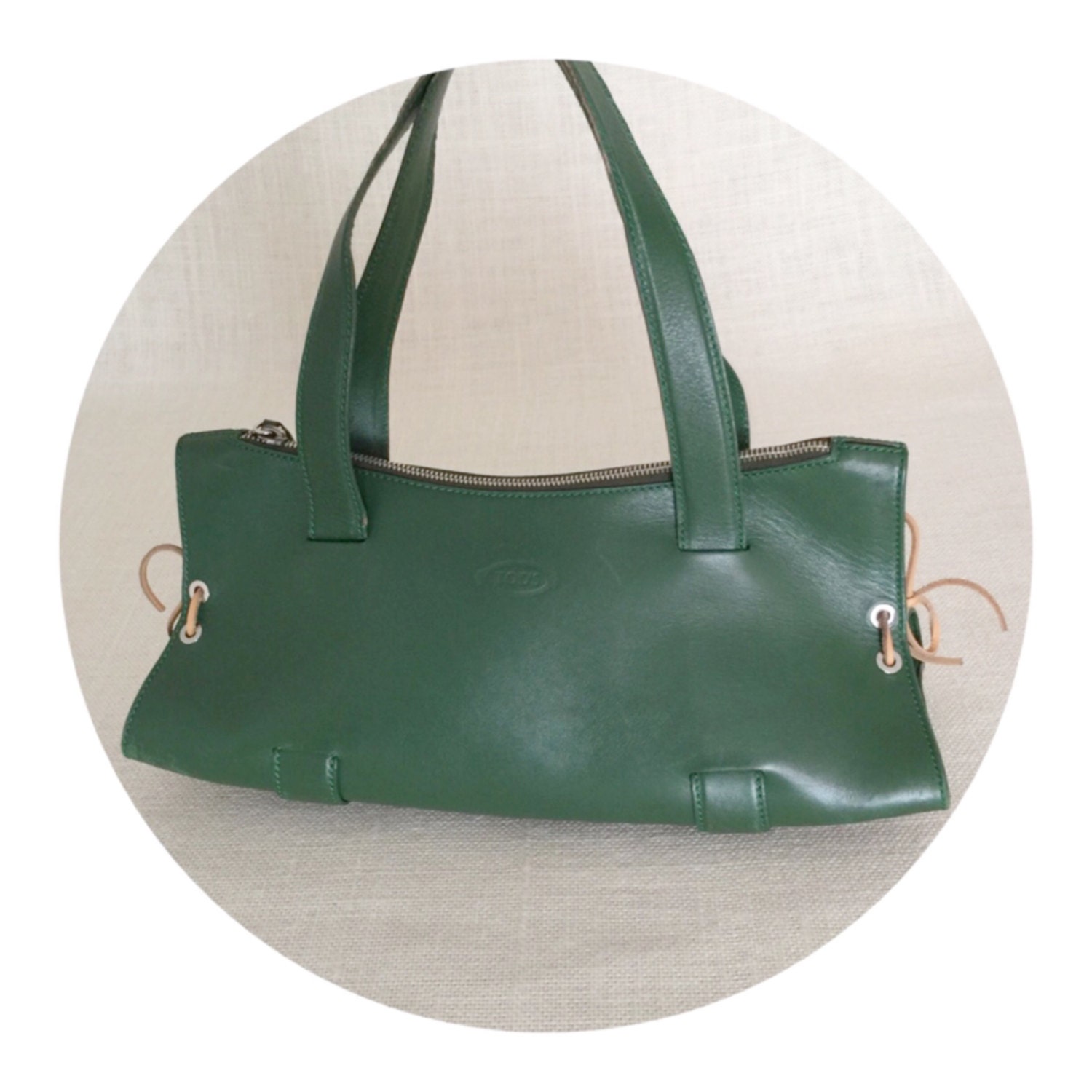 SALE TODS Bag Green Leather Authentic Vintage by MOONRIVERhandbags