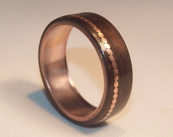 wooden rings bentwood copper and ebony inlay rings mens wood rings womens wood - Lord Of The Rings Wedding Band wooden rings bentwood copper and ebony inlay rings mens wood rings womens wood - Lord Of The Rings Wedding Band