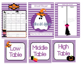 Buy 2 Get 1 Free HALLOWEEN Complete Set Bunco Score Card Sheet with Matching Table Numbers Tally Sheet Printable Digtal File Download PDF
