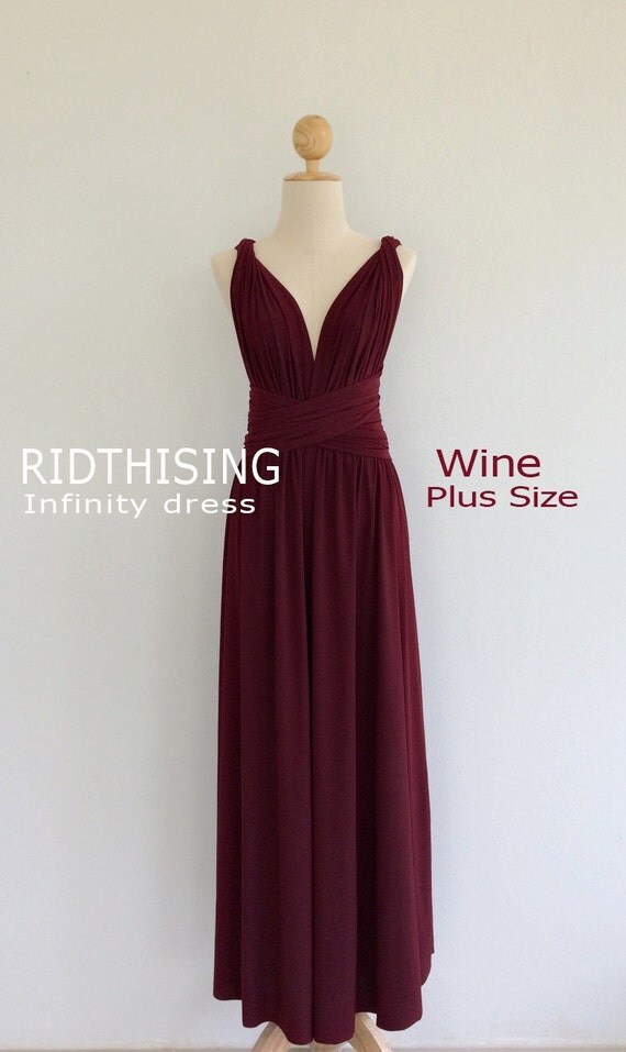  Plus  Size  Maxi Wine  Infinity Dress  Bridesmaid  Dress  Prom Dress 