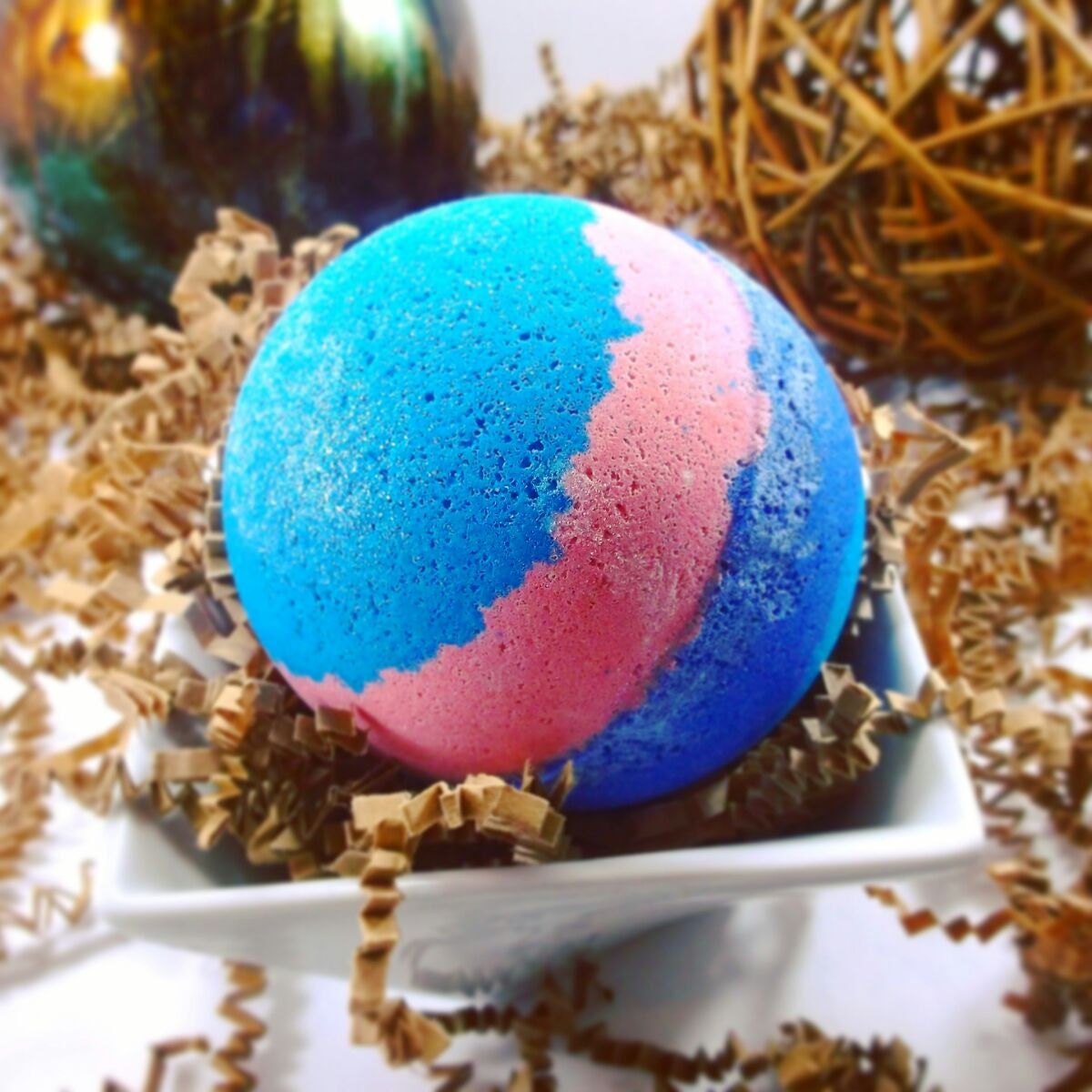 Aurora Large Bathbomb Glitter Bath bomb by LittleFeatherCompany