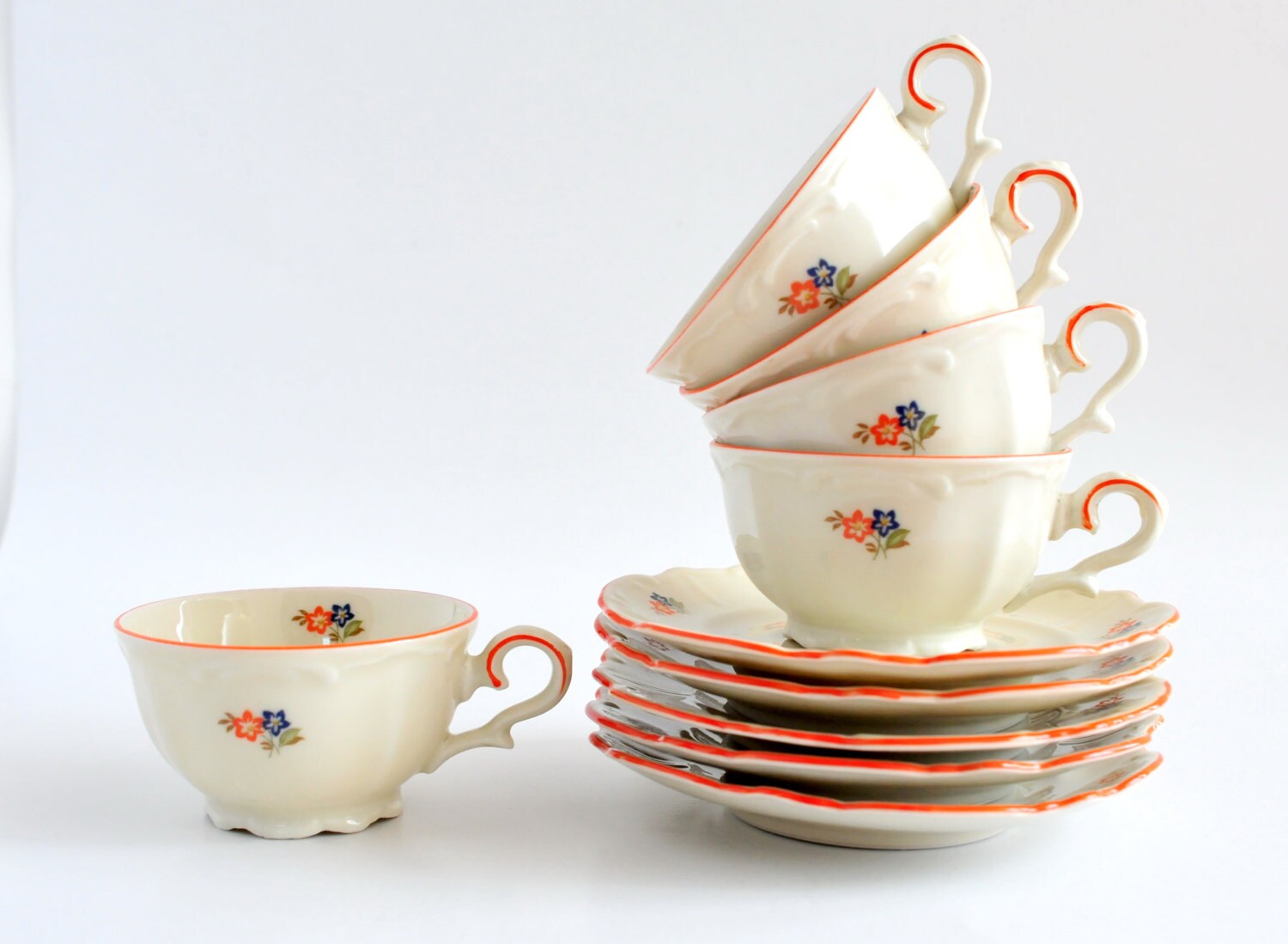 Vintage Floral Tea Cups Floral Tea Set Espresso Cups