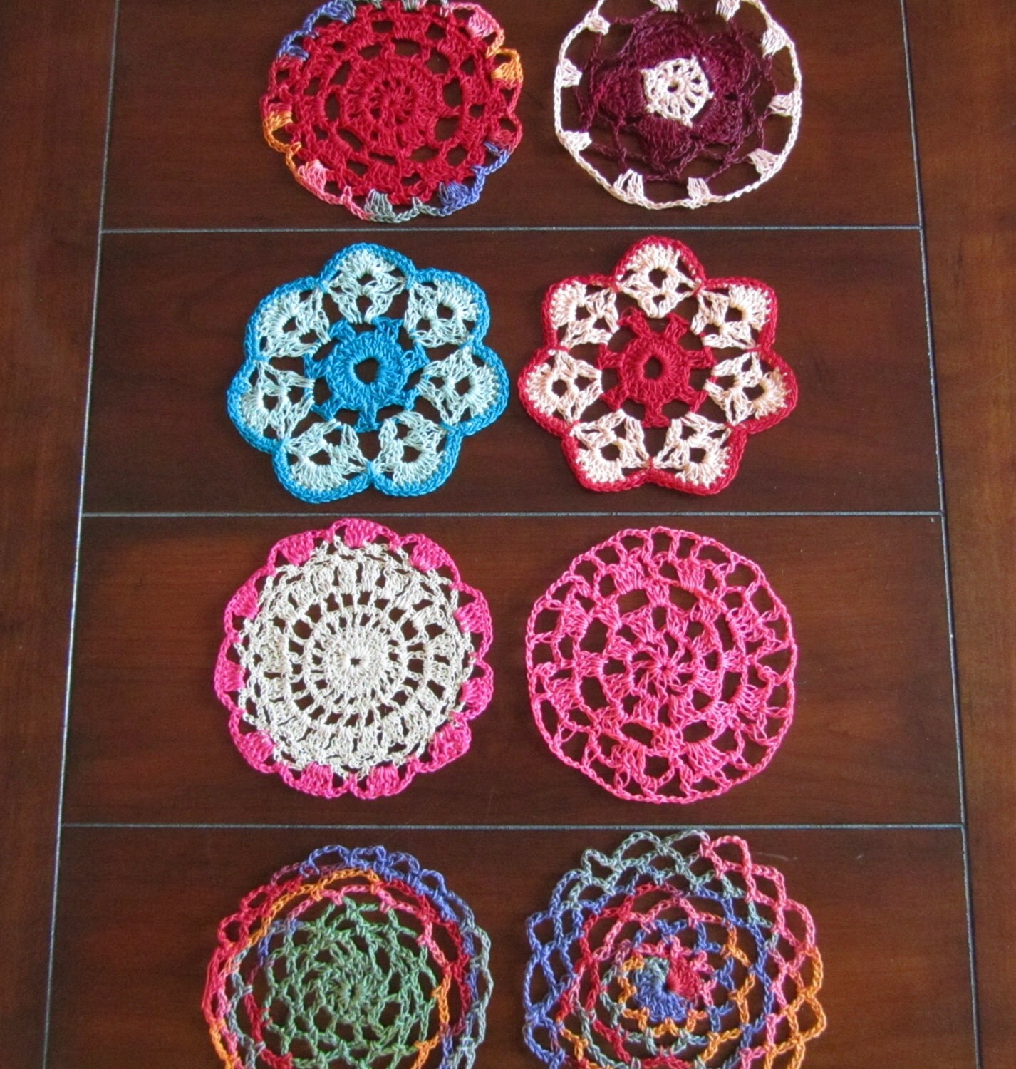 Coaster Doilies Gift Set of 8 Crochet Doily by ElenisCrochet