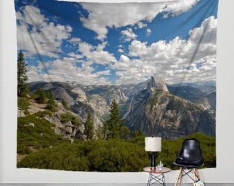 Photo Tapestry Yosemite National Park Fabric Art Print Wall Hanging - Half Dome