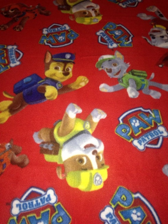 Paw Patrol NoSew Fleece Blanket Afghan with Crochet Edge No