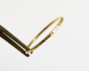 Ring, 333 gold, yellow gold, 8 CT, hammered, stacking ring