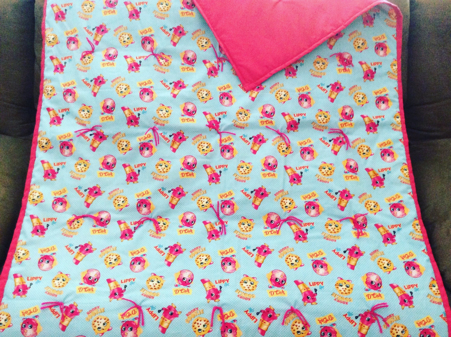 shopkins plush blanket