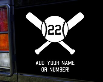 Baseball or Softball Vinyl Sticker Decal for Truck, Car Window and More!
