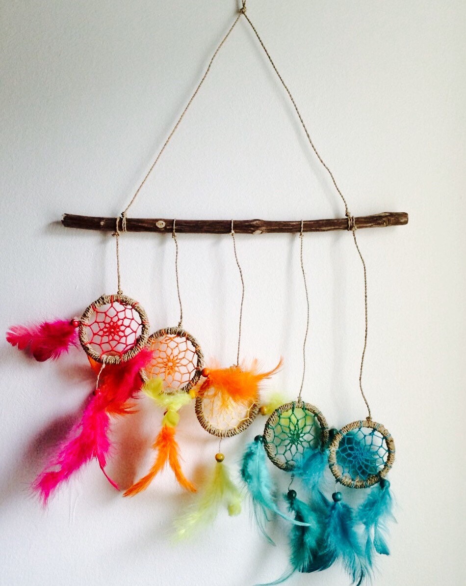 Dream catcher multi coloured stick hanging by