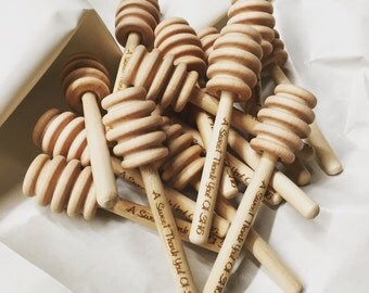Baby Shower Favors | Wedding Favors | Honey Dipper | Honey Sticks | Honey Bee | Bridal Shower Favors | Baptism Favors | Set of 5