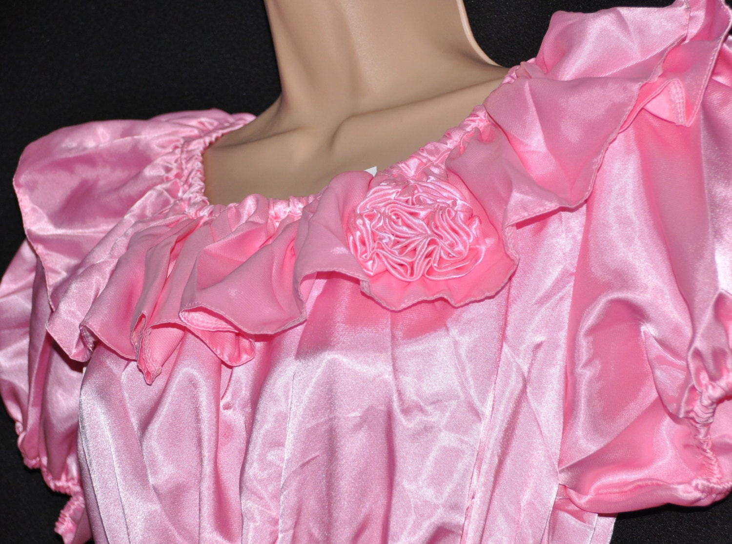 Full Length Pink Satin Sissy Dress Or Nightgown By Deesukdelights