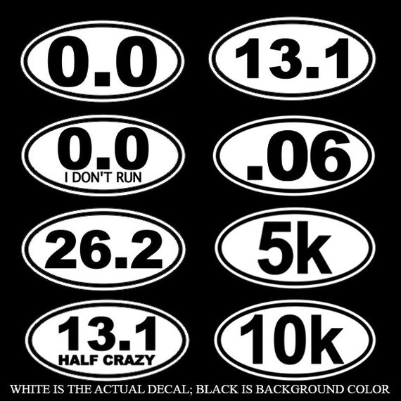 Running Stickers Running Decal 26.2 13.1 0.0 5k 10k Car