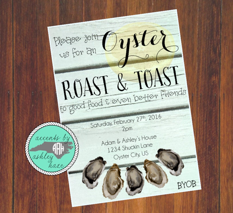 Oyster Roast Invitation Oyster Roast Birthday Oyster Roast 4889