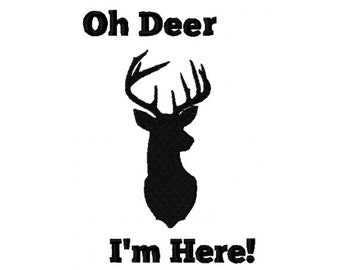 Oh Deer Im Here, New Baby Embroidery Design, Deer Embroidery Design, Birth Announcement Embroidery Design, Birth Embroidery Design