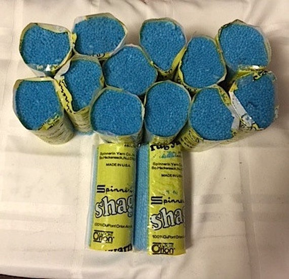 Precut SPINNERIN 4 inch Shag Rug Yarn. Acrylic Lot of 14