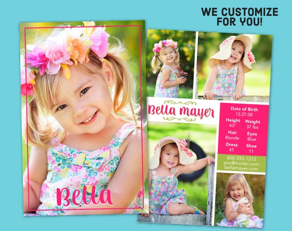 Custom Model Comp Card Customizable Children's Sed Card