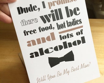 Best Man / Groomsman Card. Will You Be My Best Man? Will You Be My Groomsman? Groomsman Card. Wedding Cards. Bridal Party Cards.