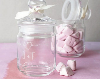 Personalised Sweet Jar - Personalised Candy Jar - Personalised Glass Jar - Personalised Sweets - Marshmallows Glass Jar - Personalised Jar